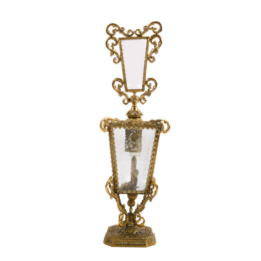 Hollywood Regency Gold Filigree Perfume Bottle-1