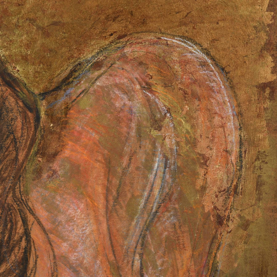 Upward Gazing Angel Artwork on Canvas-4