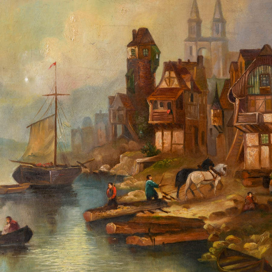 Signed George Briston "On The Banks Of The Scheldt River" After Meyerheim-2