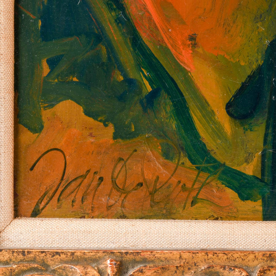 Framed Signed Jan De Ruth Nude from Behind Oil on Canvas-5