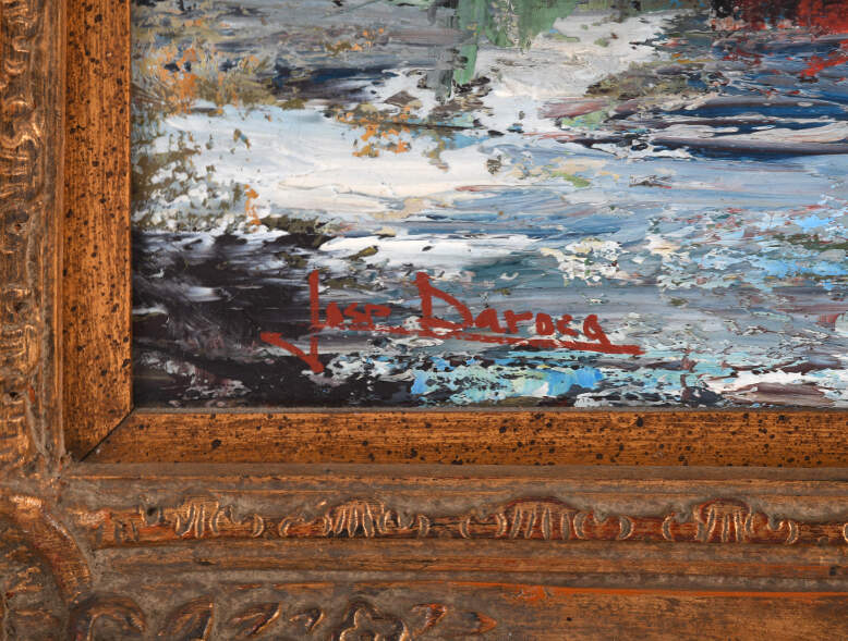 Framed Signed José Daroca "St Tropez" Oil on Canvas-5