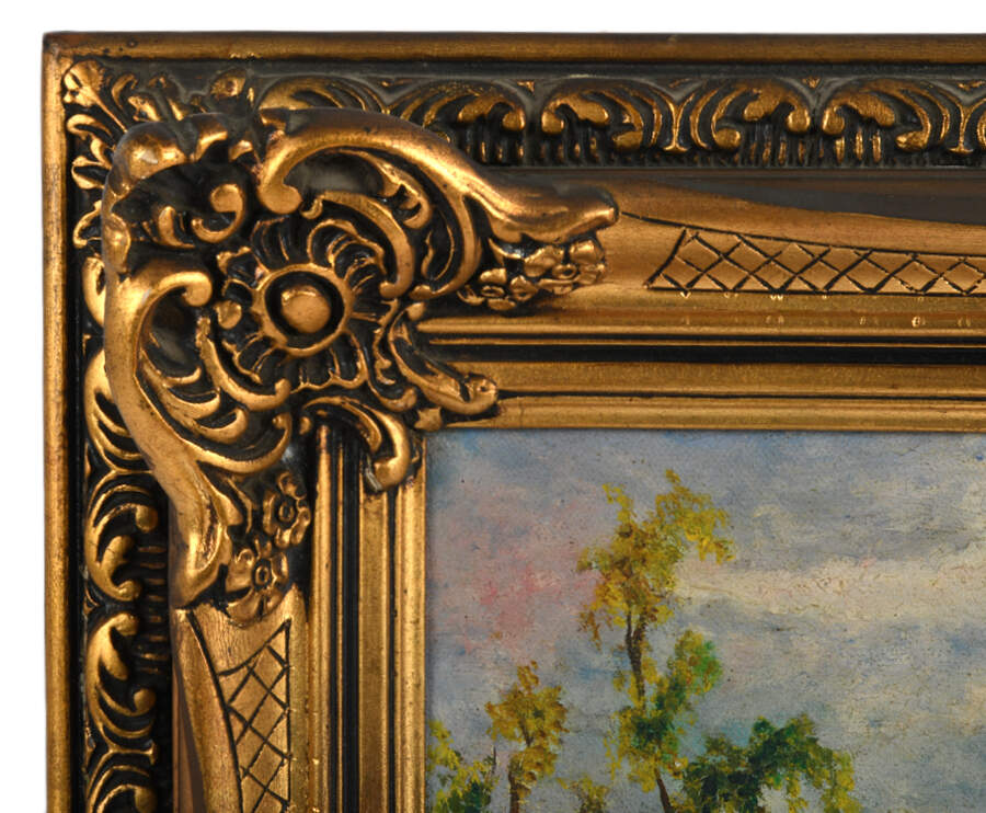 Framed Signed "By Hand and Hoof" Oil on Canvas-4