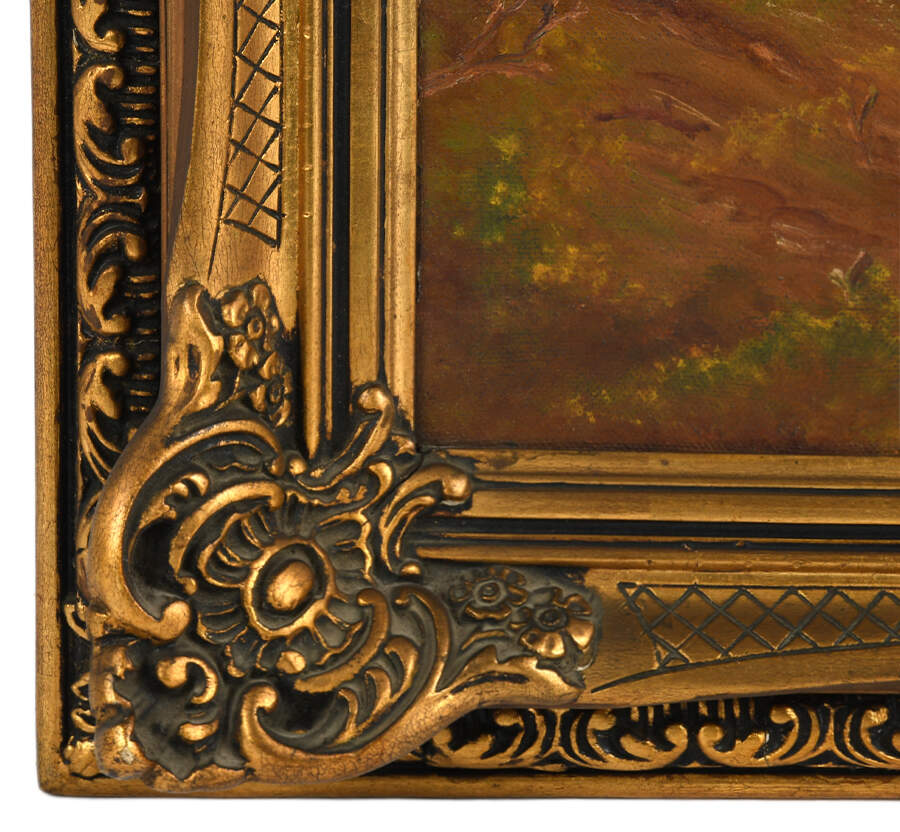 Framed Signed "By Hand and Hoof" Oil on Canvas-3