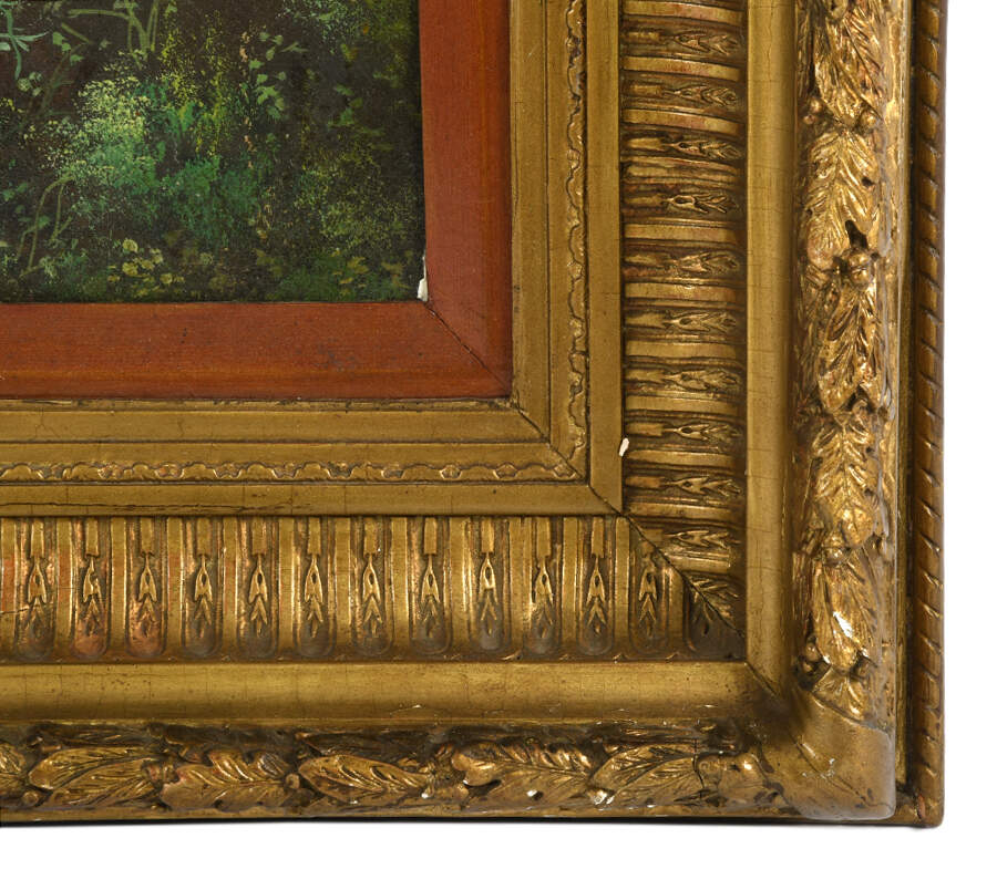 Framed "Green Country Villa" Oil on Canvas-5