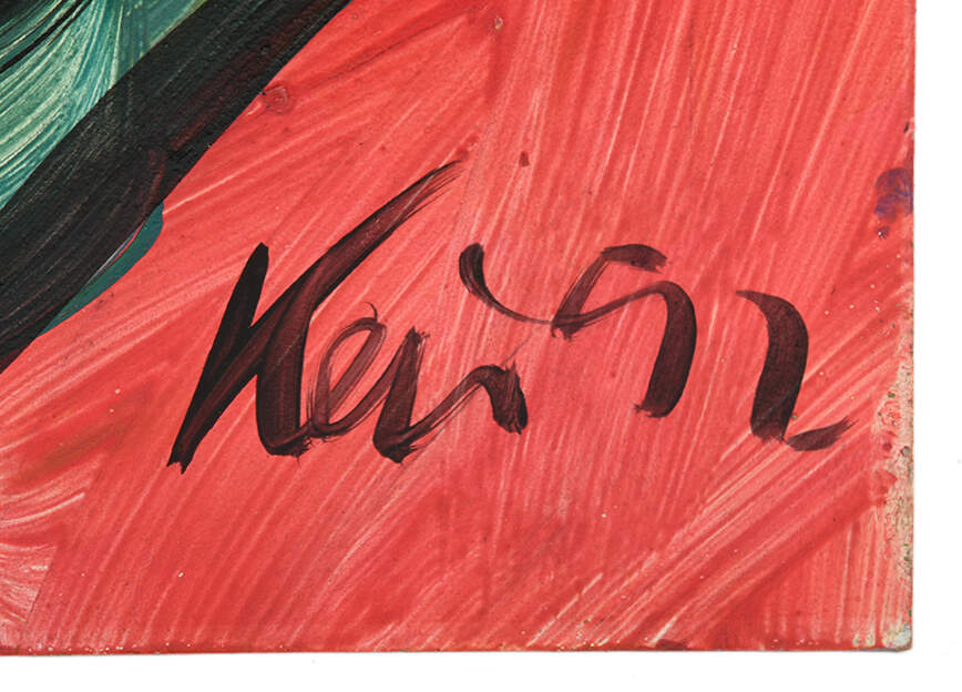 Signed Peter Keil Clowning Mix Media on Masonite-3