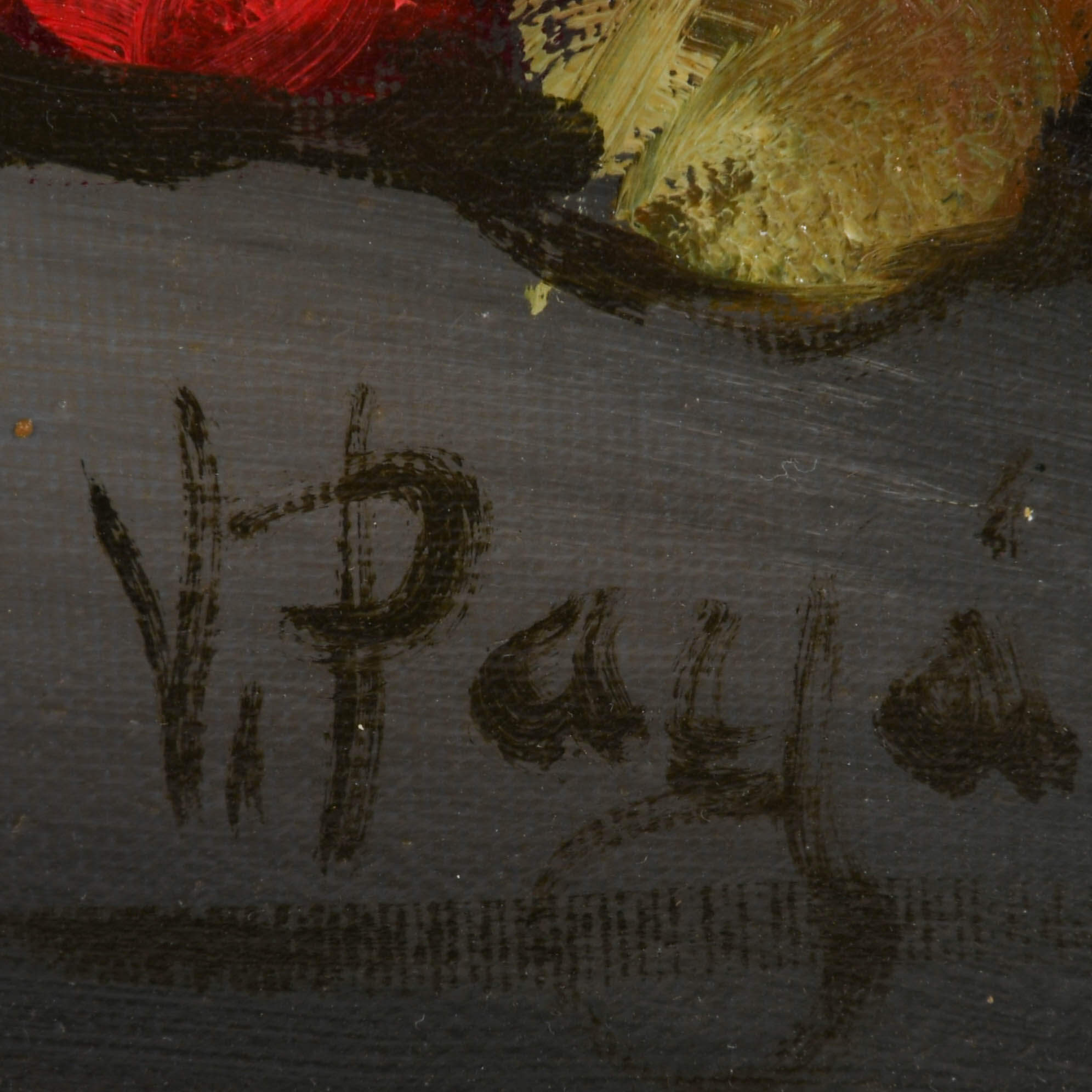 Framed Signed V. Paya Floral Still Oil on Canvas-5