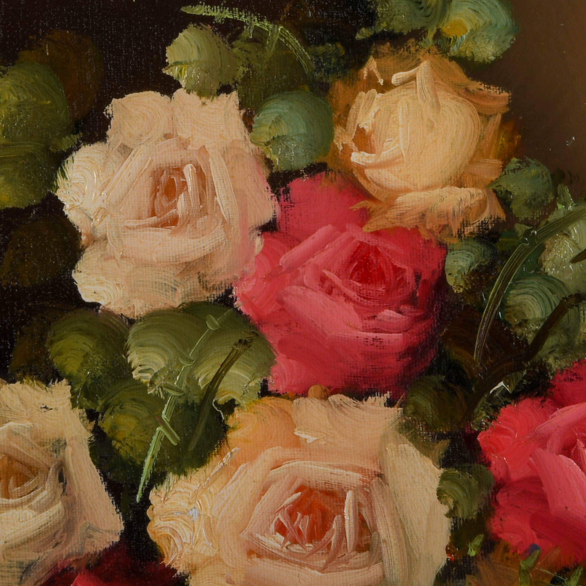 Framed Signed V. Paya Floral Still Oil on Canvas-3