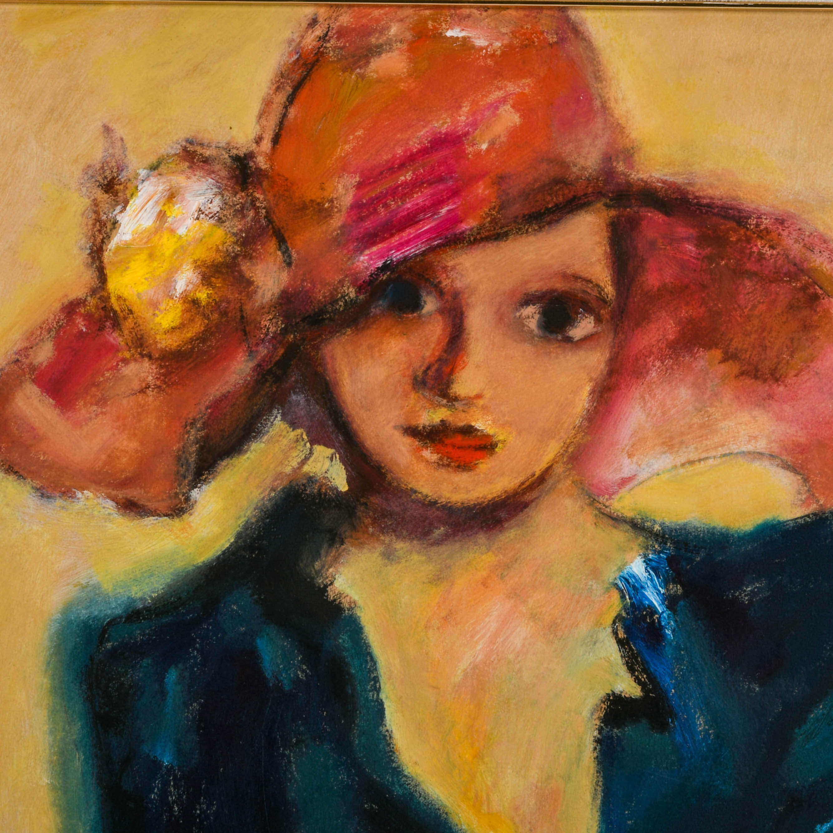 Framed Oil Pastel Portrait After Jószef Rippl-Rónai-3