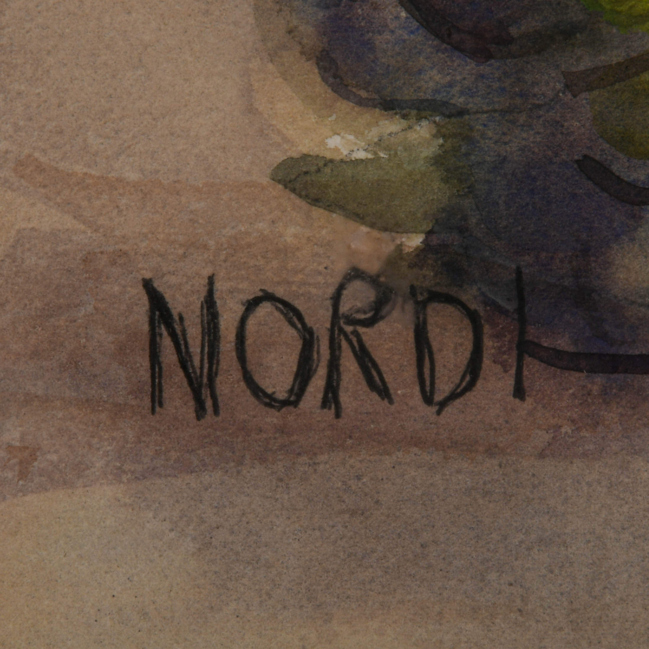 Signed Eleanor "Nordi" McCorquodale Fruit Watercolor-5