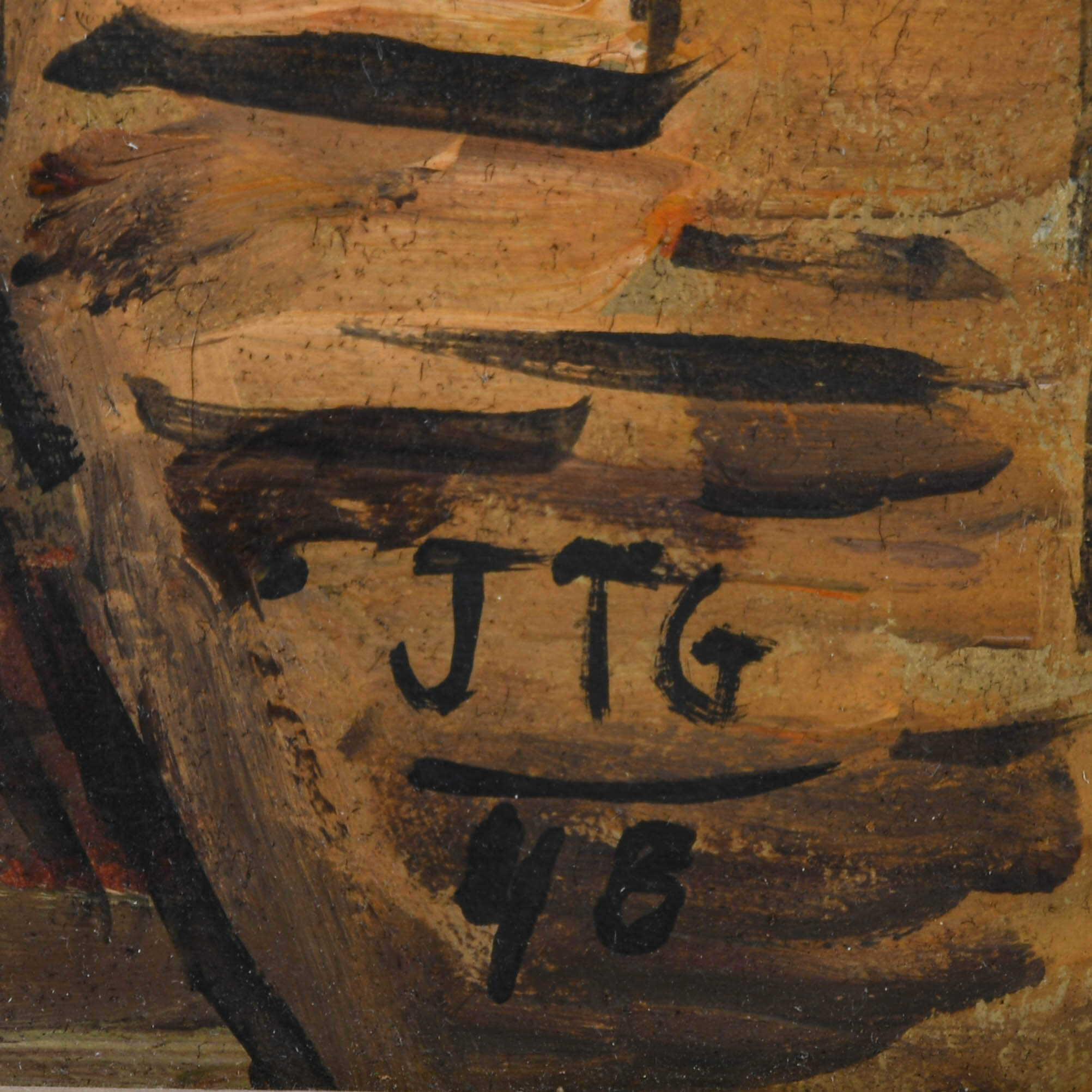 Framed Signed Cityscape Oil on Board After Joaquín Torres-García-4