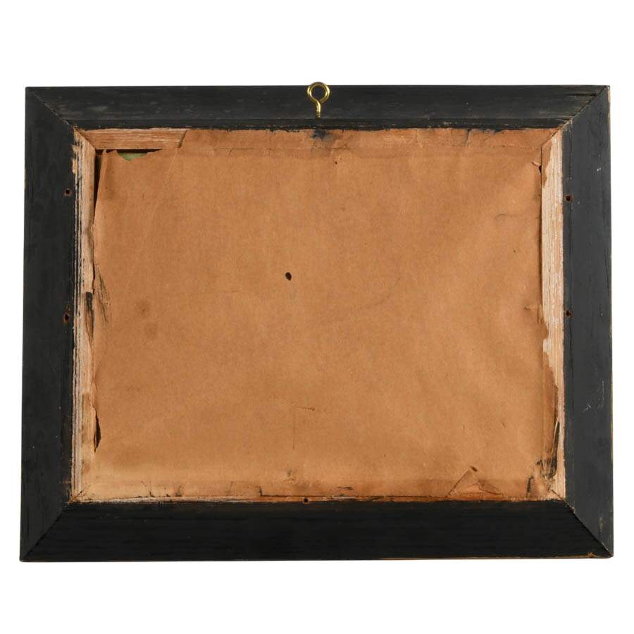 Framed Reverse Glass Painted "Cityscape"-5