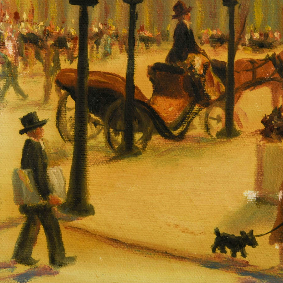 French Signed John Agnello "Palace de la Concorde" Oil on Canvas-2