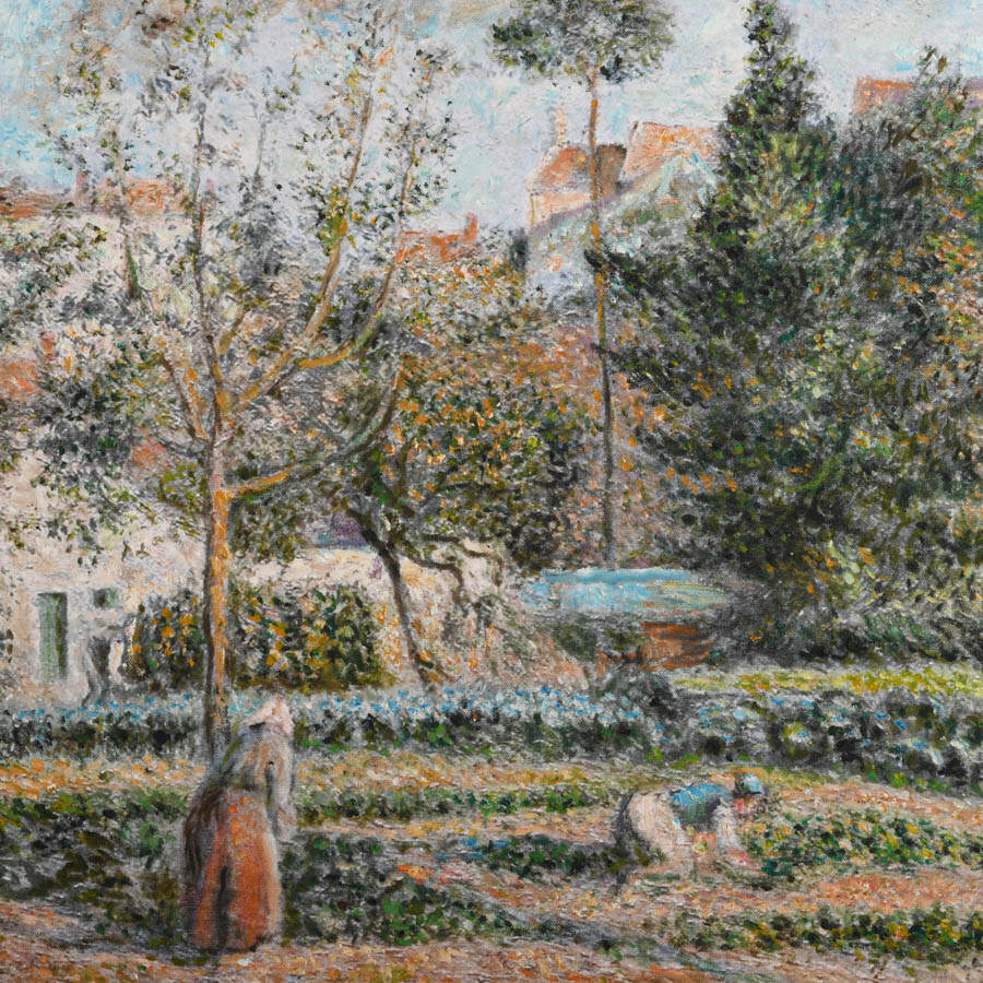 "Vegetable Garden at the Hermitage, Pontoise" Oil After Camille Pizarro-2
