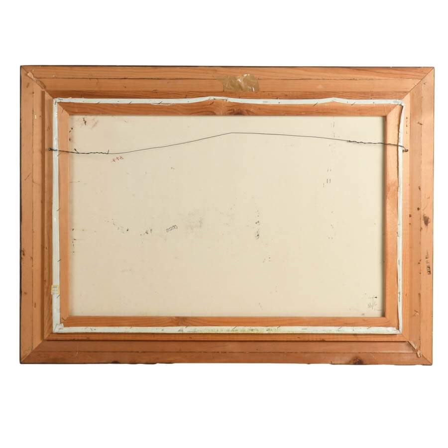 Framed Azalea Landscape Oil on Canvas Signed E. Francois-7