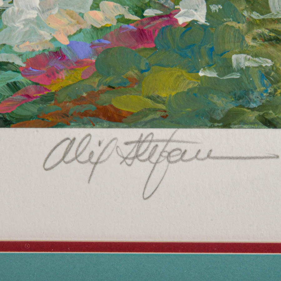 Framed Signed "Gentle Breeze" Gouache on Paper by Alix Stefan-5