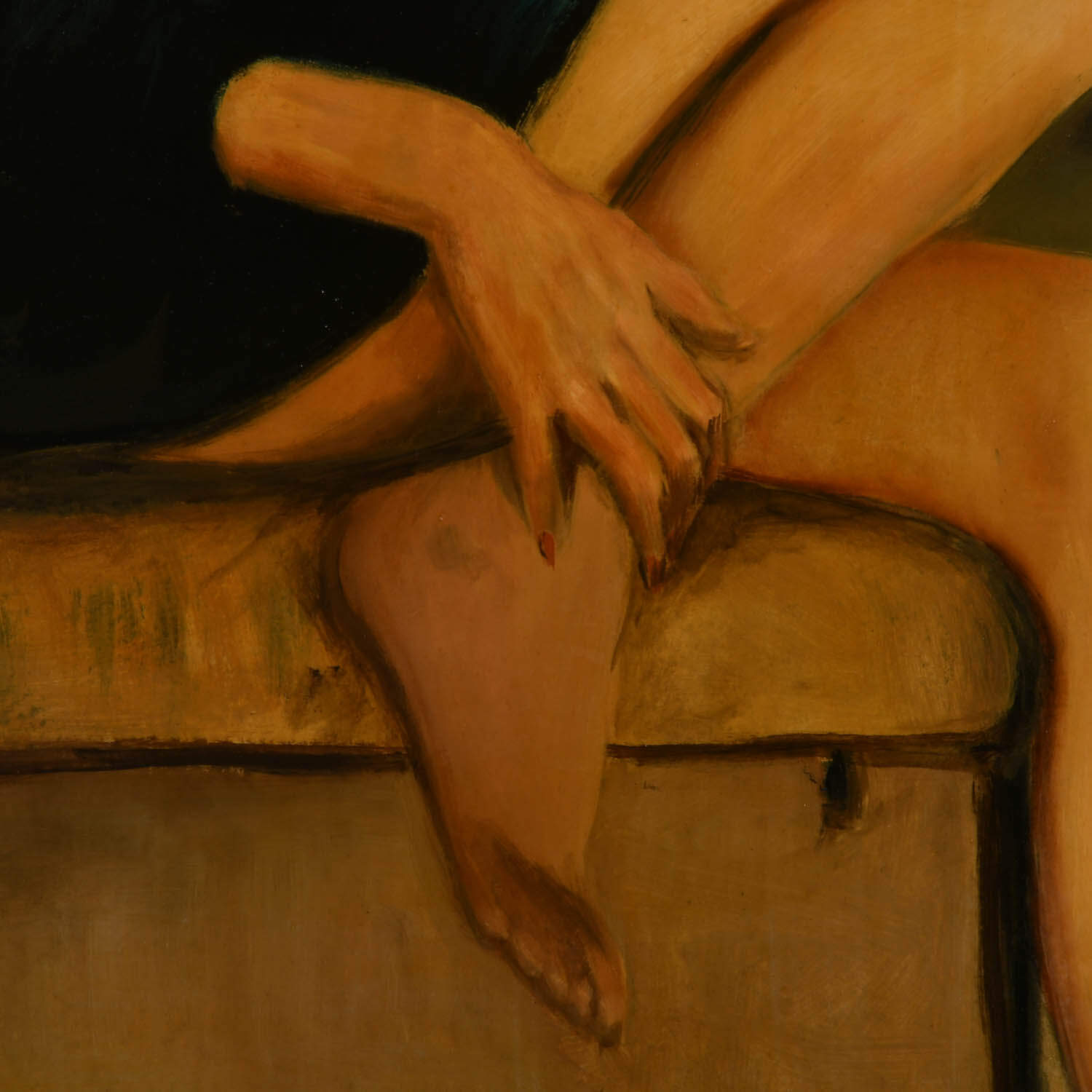 "Woman in Black" Oil on Masonite Signed MG-3
