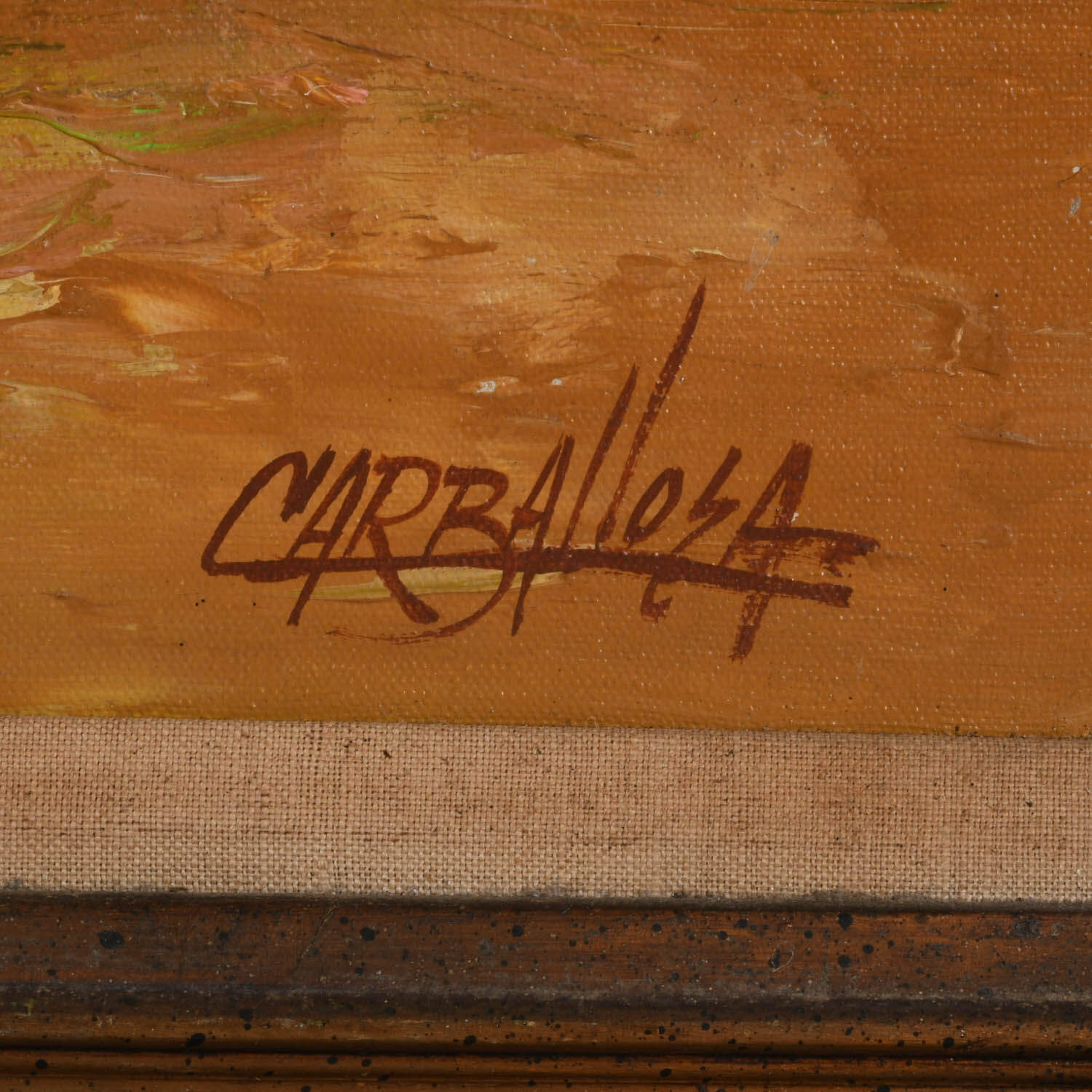 Framed Impasto Floral Still-Life Oil on Canvas Signed by Julio Carballosa-7