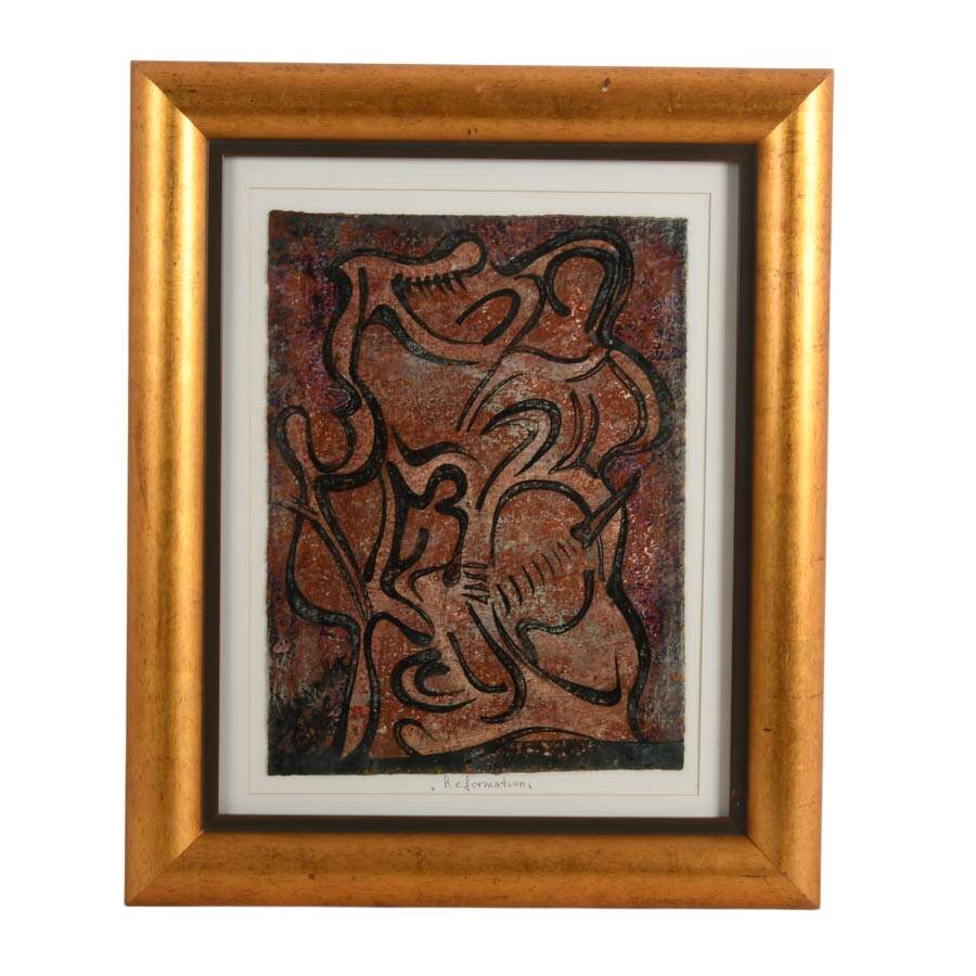 Framed "Reformation" Oil on Museum Board Signed by Alexander Gore-1