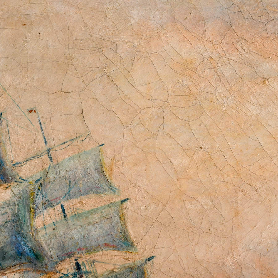 Framed Clipper Ship Oil on Canvas Signed A. Andersen-4