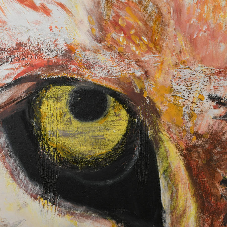 Framed Cheetah Eyes Mixed-Media Painting on Canvas Signed by the Artist-2