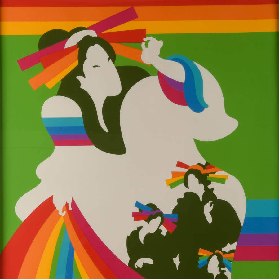 Framed Signed Kyuzo Tsugami Rainbow Geisha Serigraph-2