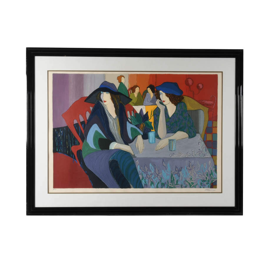 Framed Signed Patricia Govezensky Café Scene Artist's Proof-1