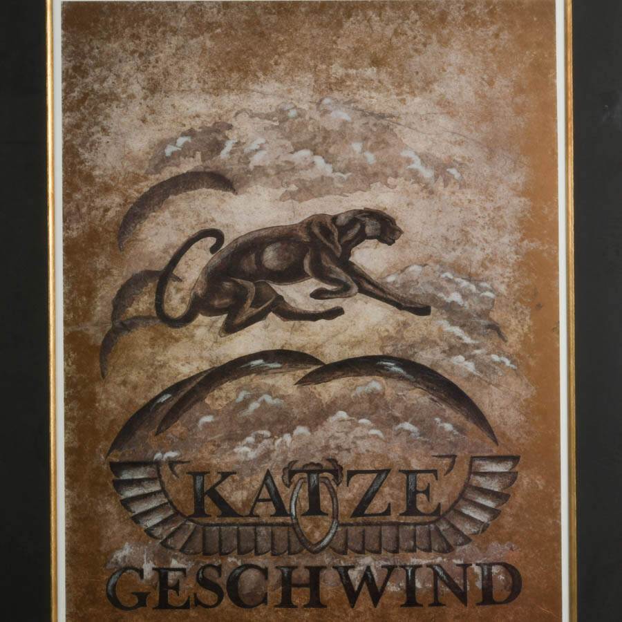 Framed "Fast Cat (KATZE GESCHWIND)" Print on Paper-2