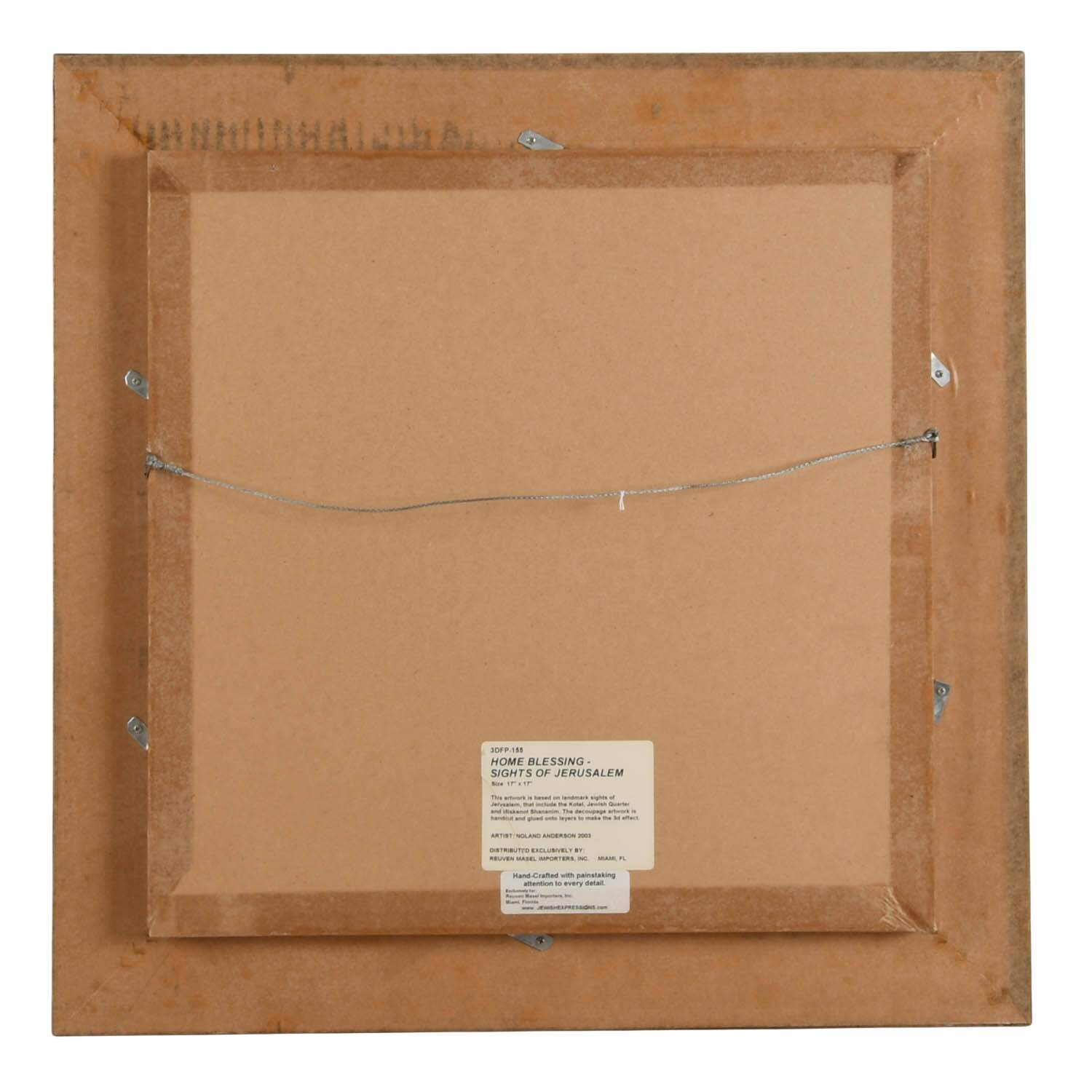 Framed Judaic "Home Blessing" 3D Decoupage by Noland Anderson-7