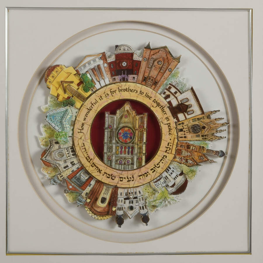 "Historical Synagogues of the USA" 3D Decoupage by Artist Nolan Anderson-3