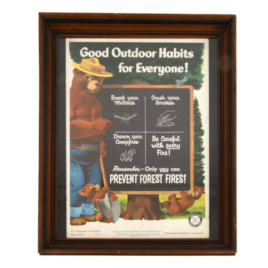 U.S. Department of Agriculture Forest Service Lithograph of Smokey Bear-1