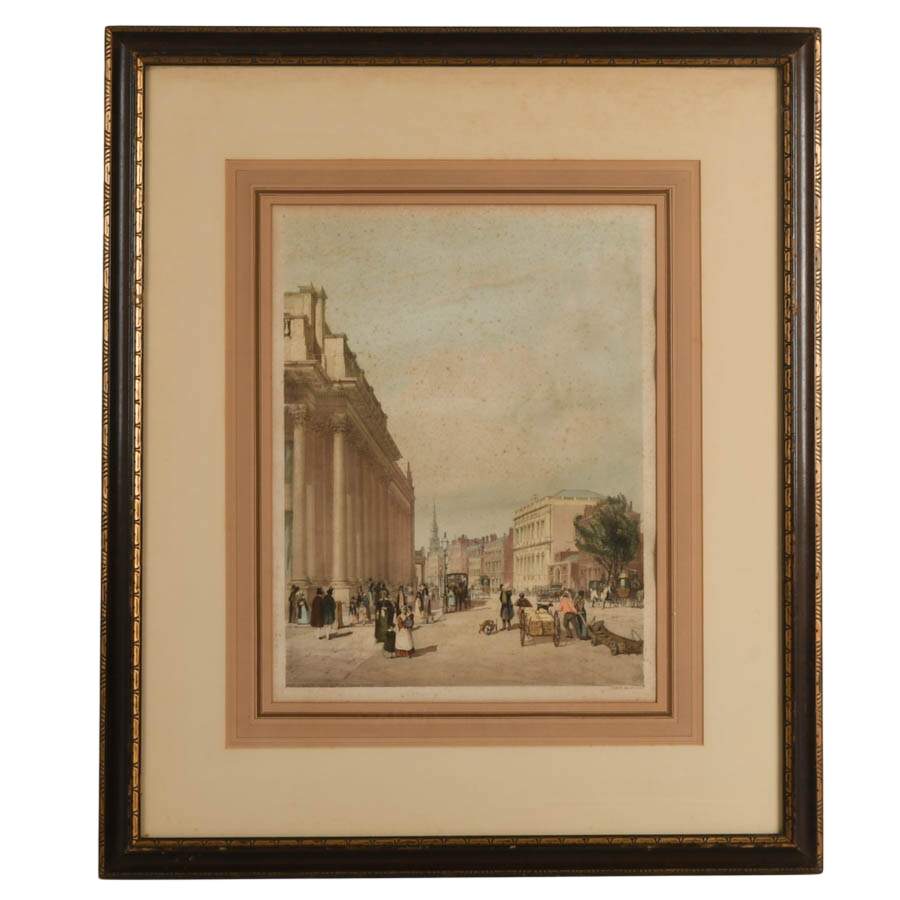 "Board of Trade, Whitehall, from Downing Street" Lithograph by T.S. Boys-1