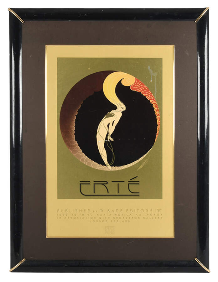 Framed Erté Mirage Editions "L'Amour" Poster Print-1
