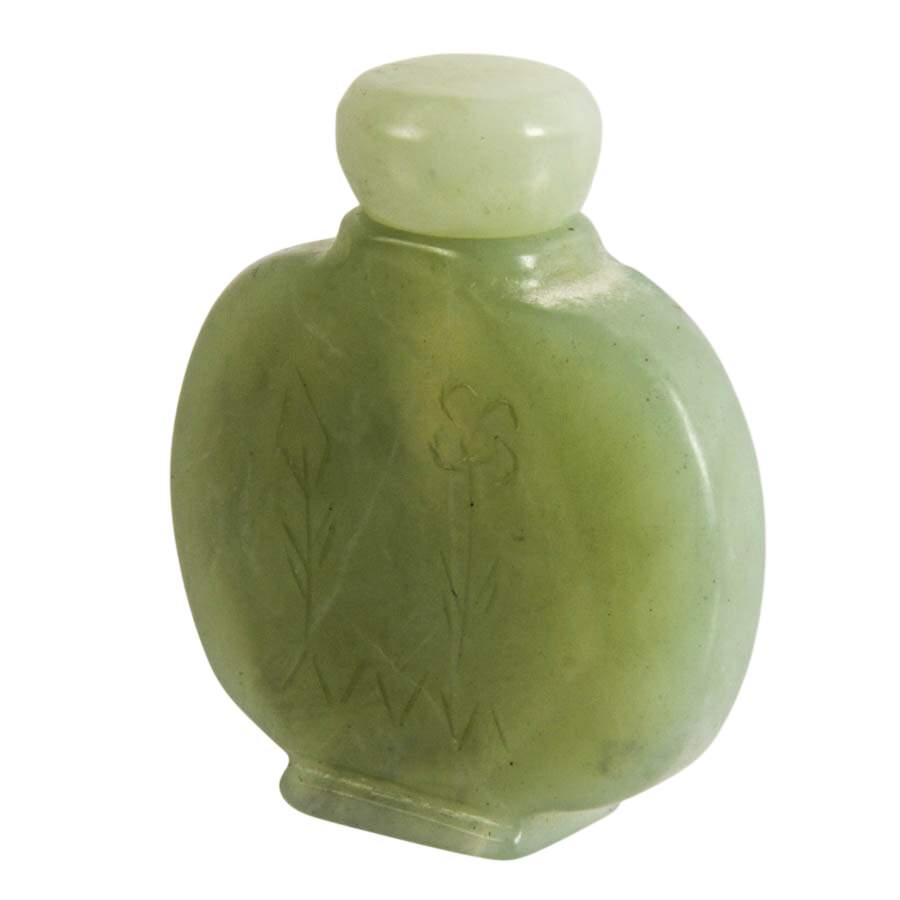 Antique Signed Chinese Jade Perfume Bottle-2