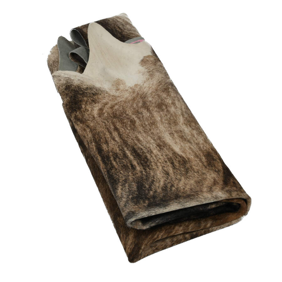 Natural Exotic Speckled Cowhide Rug in Warm Brown and Cream-5