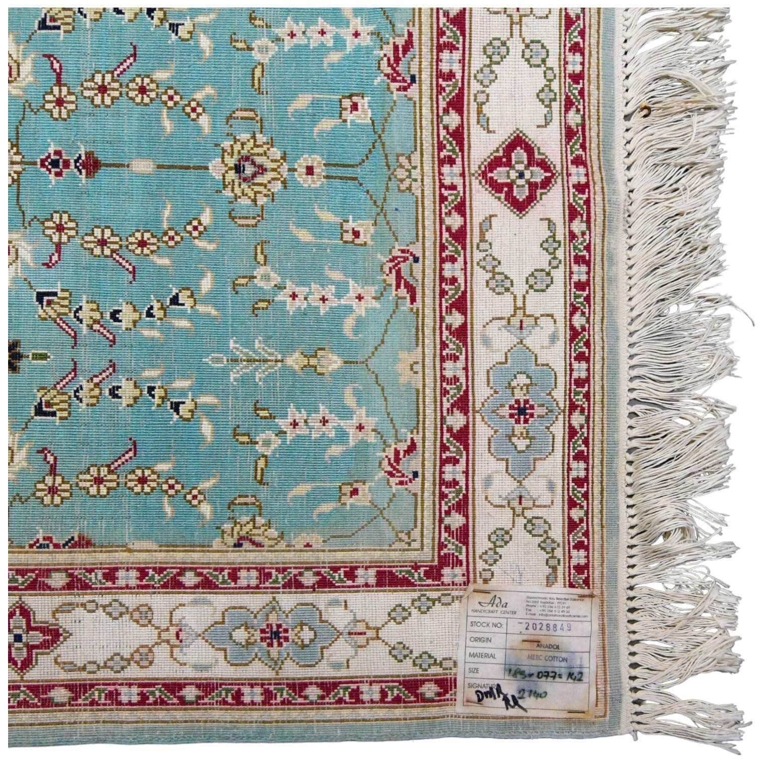 Turkish Ada Handicraft Center Plush Pinks Mercerized Cotton Runner Rug-5