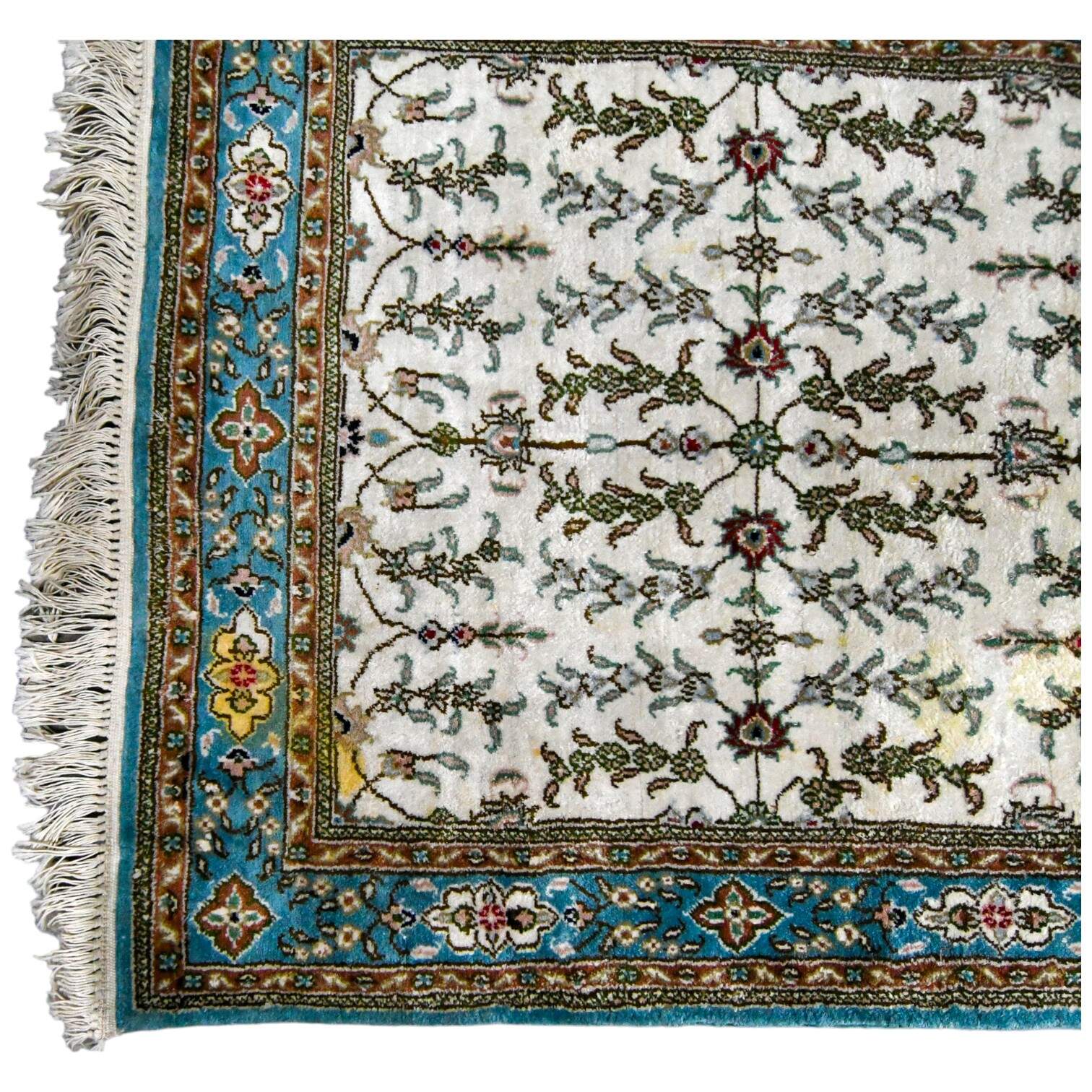 Turkish Ada Handicraft Center Hand-Knotted Mercerized Cotton Runner Rug-4
