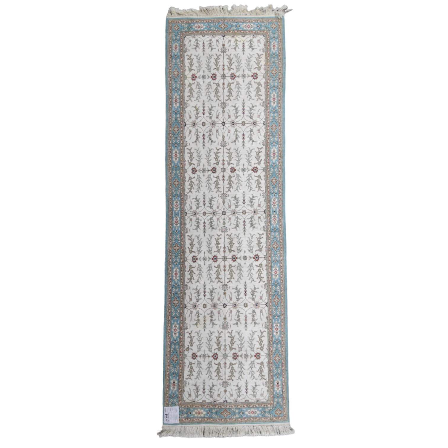 Turkish Ada Handicraft Center Hand-Knotted Mercerized Cotton Runner Rug-2
