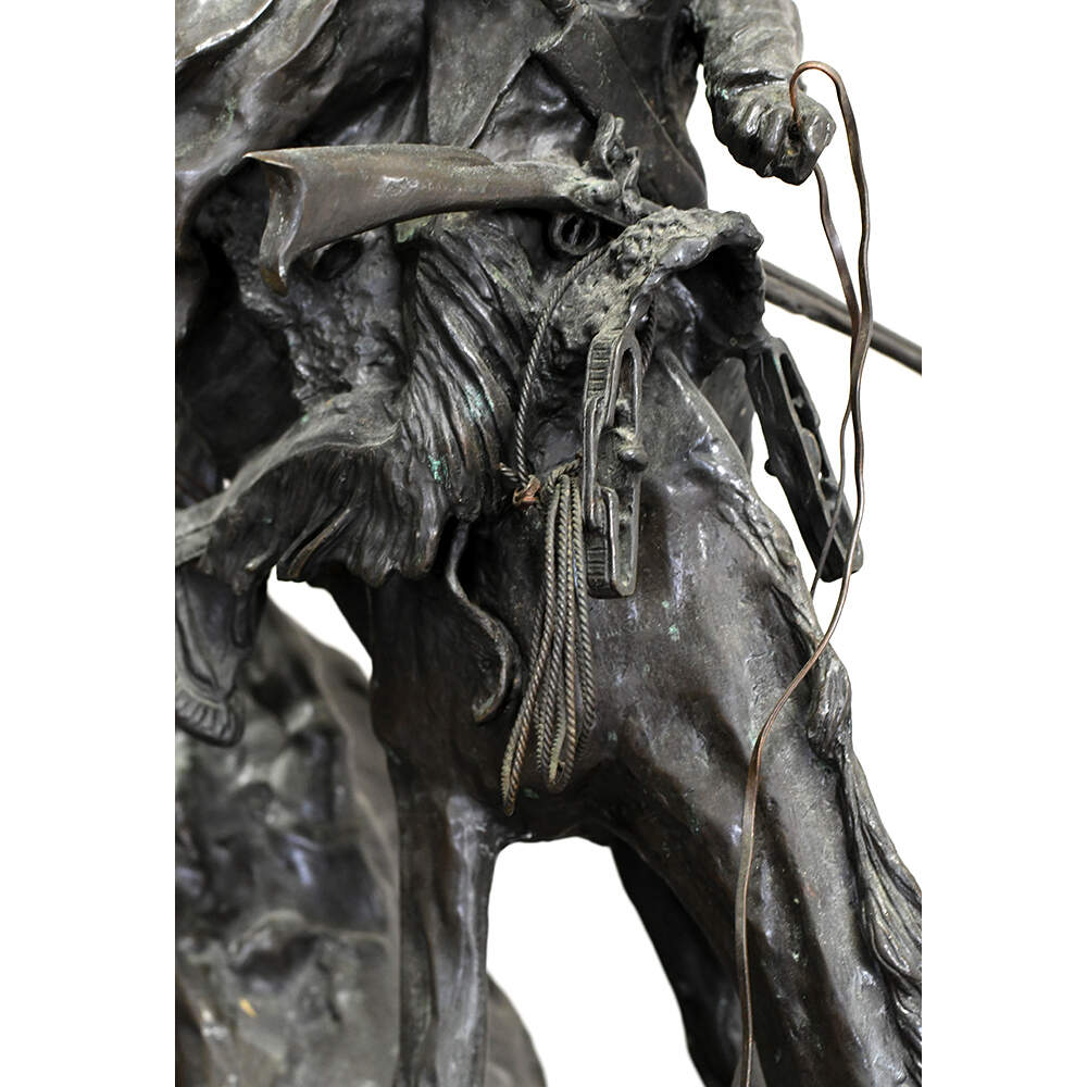 Bronze Mountain Man Sculpture After Frederic Remington-14