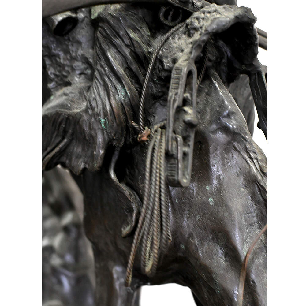 Bronze Mountain Man Sculpture After Frederic Remington-13