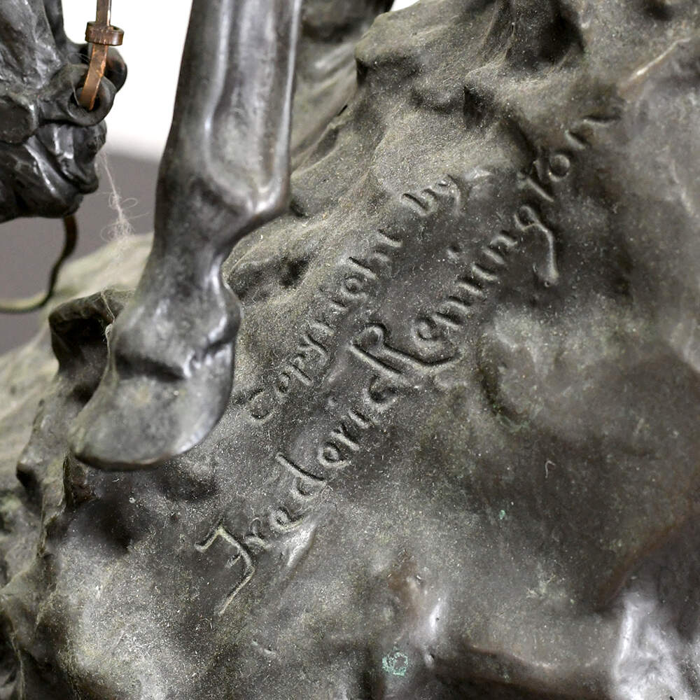 Bronze Mountain Man Sculpture After Frederic Remington-10