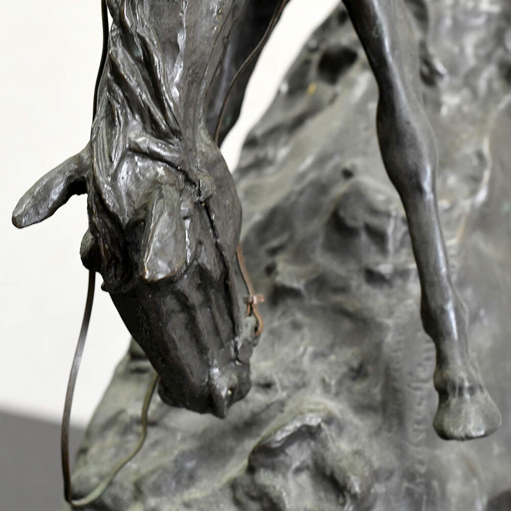 Bronze Mountain Man Sculpture After Frederic Remington-9