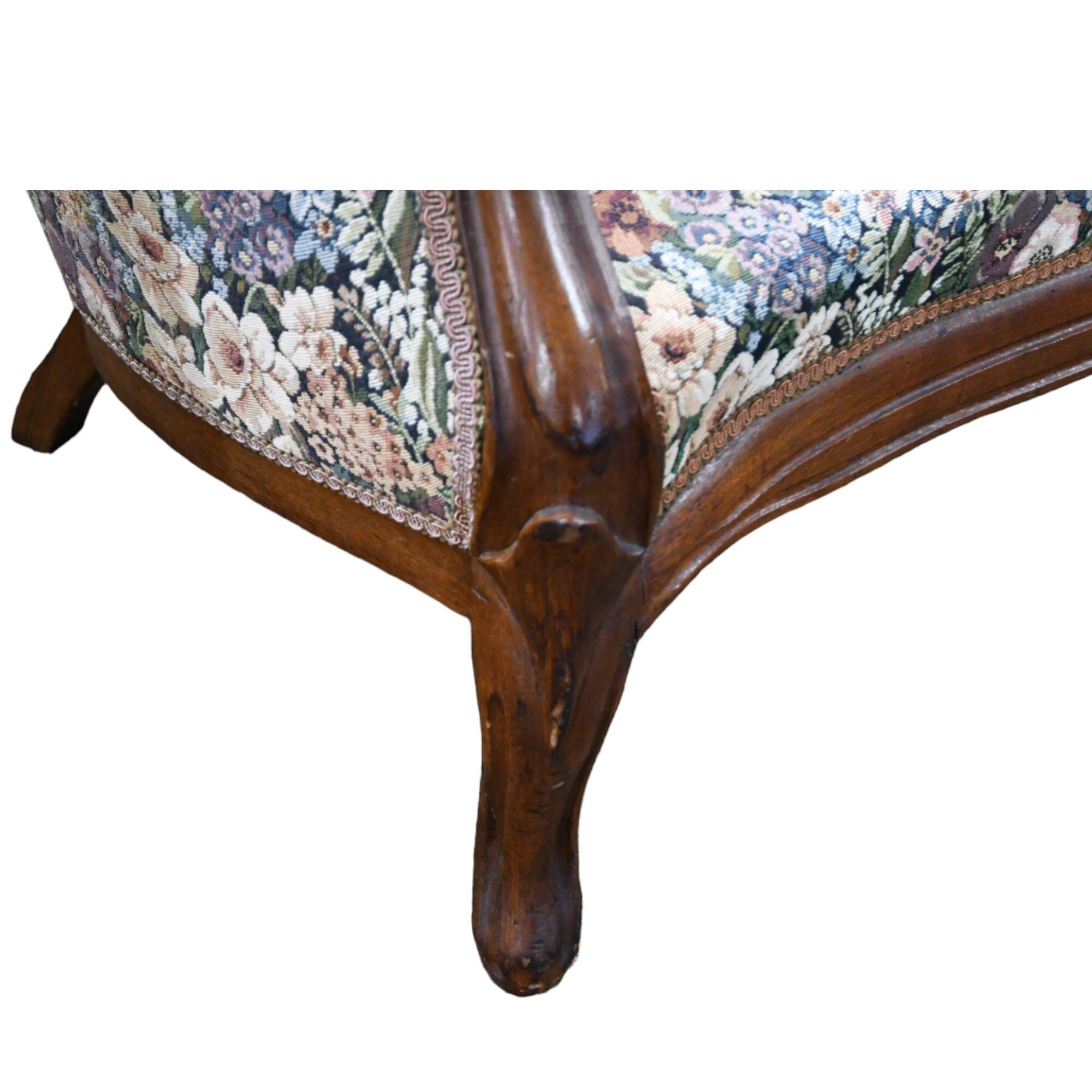 Antique Victorian Medallion Back Parlor Sofa-6