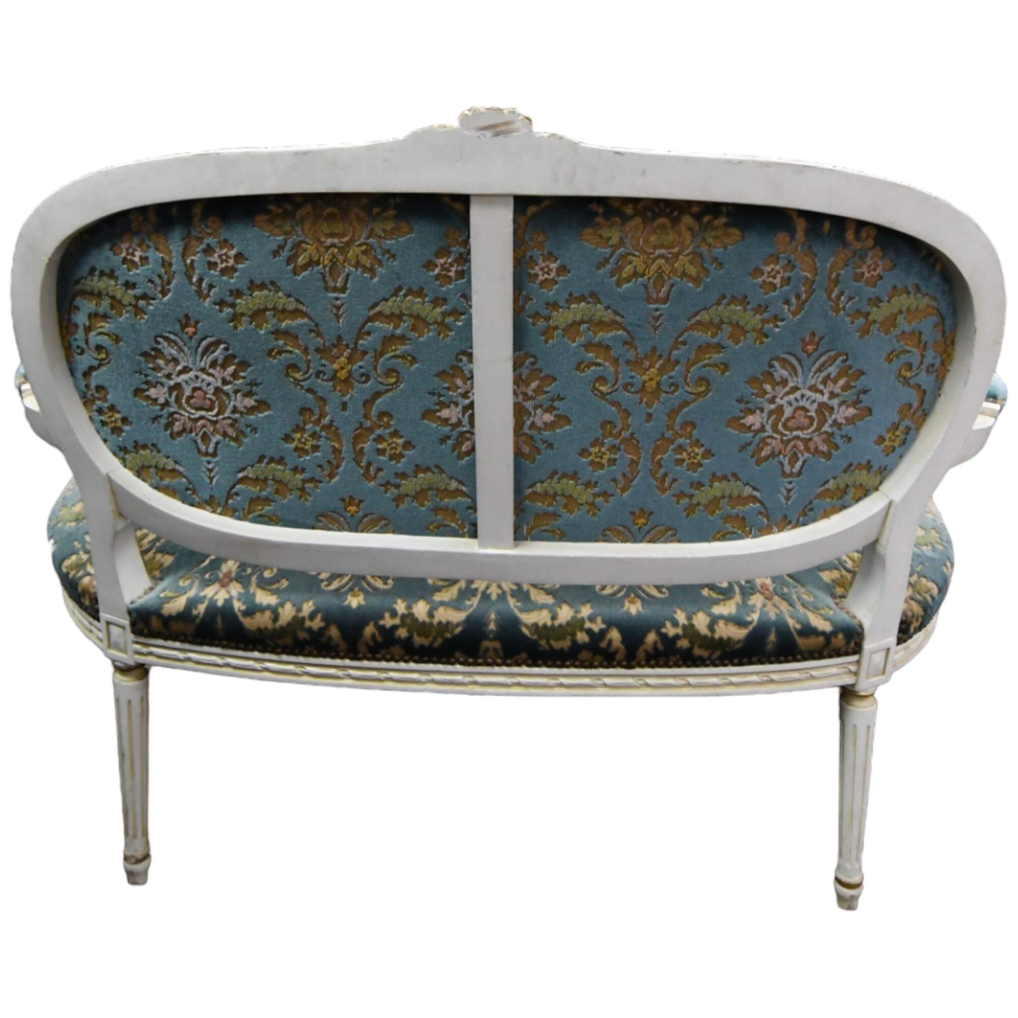 French Louis XVI Carved Wood Settee-4