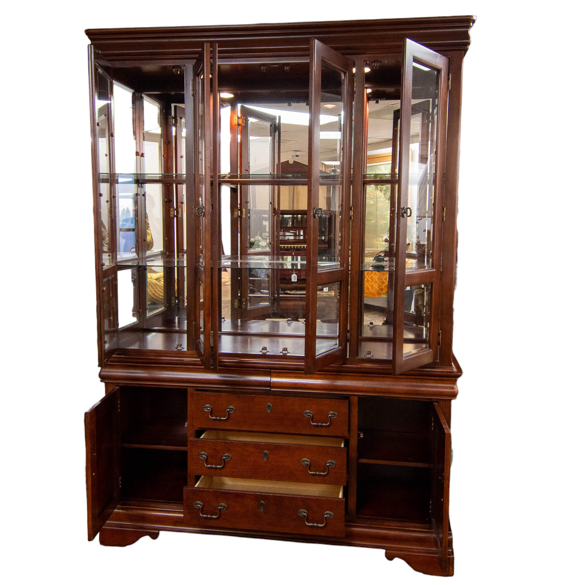 Internally Lit Solid Wood Dining Room Tableware Cabinet-2