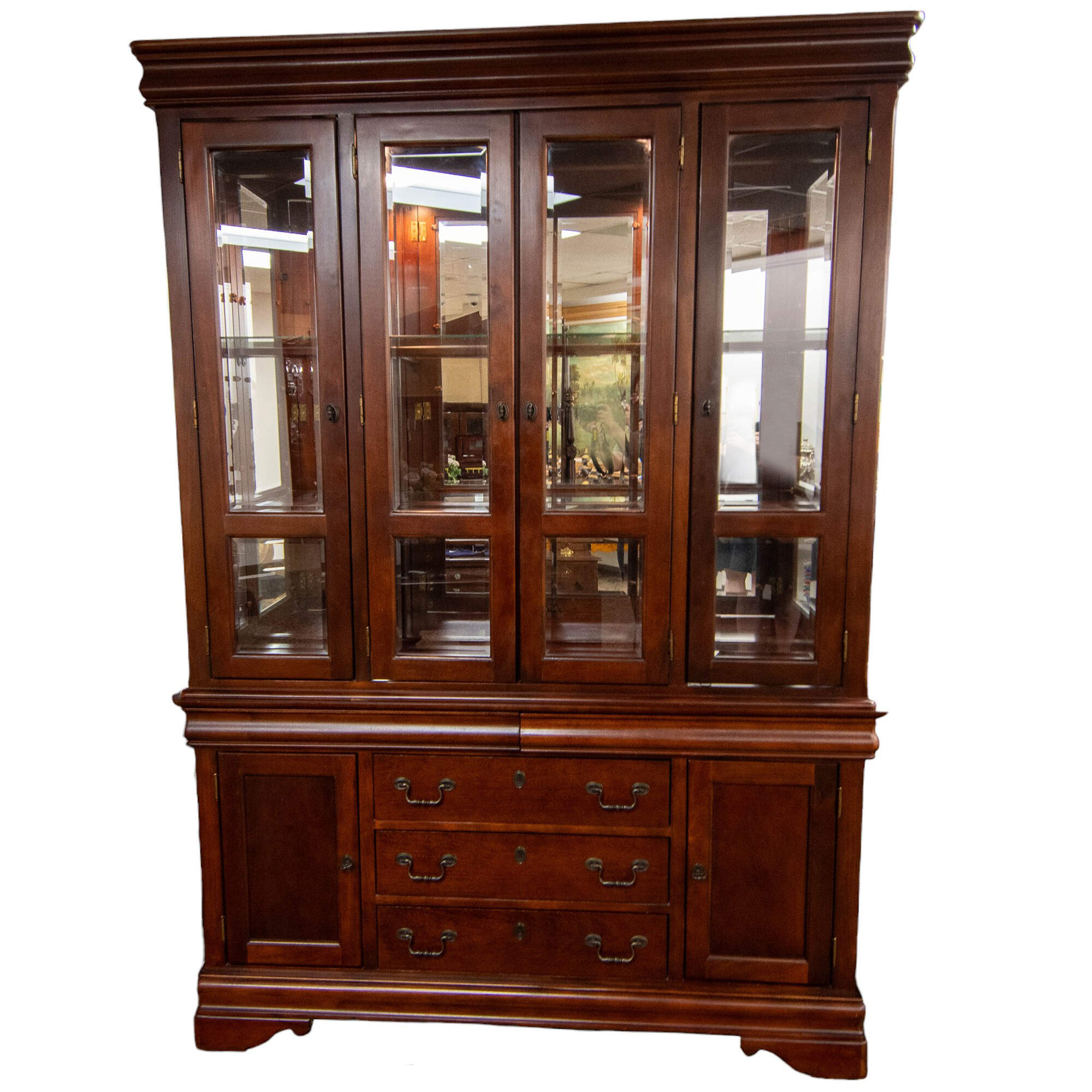 Internally Lit Solid Wood Dining Room Tableware Cabinet-1