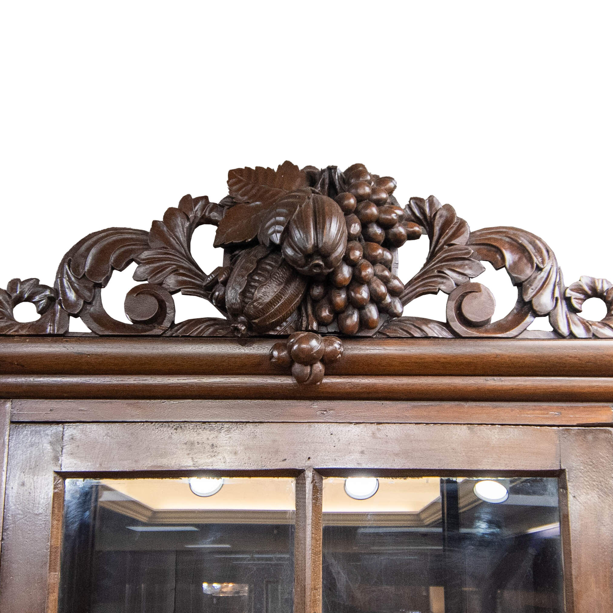 Antique Victorian Hand Carved China Cabinet-4