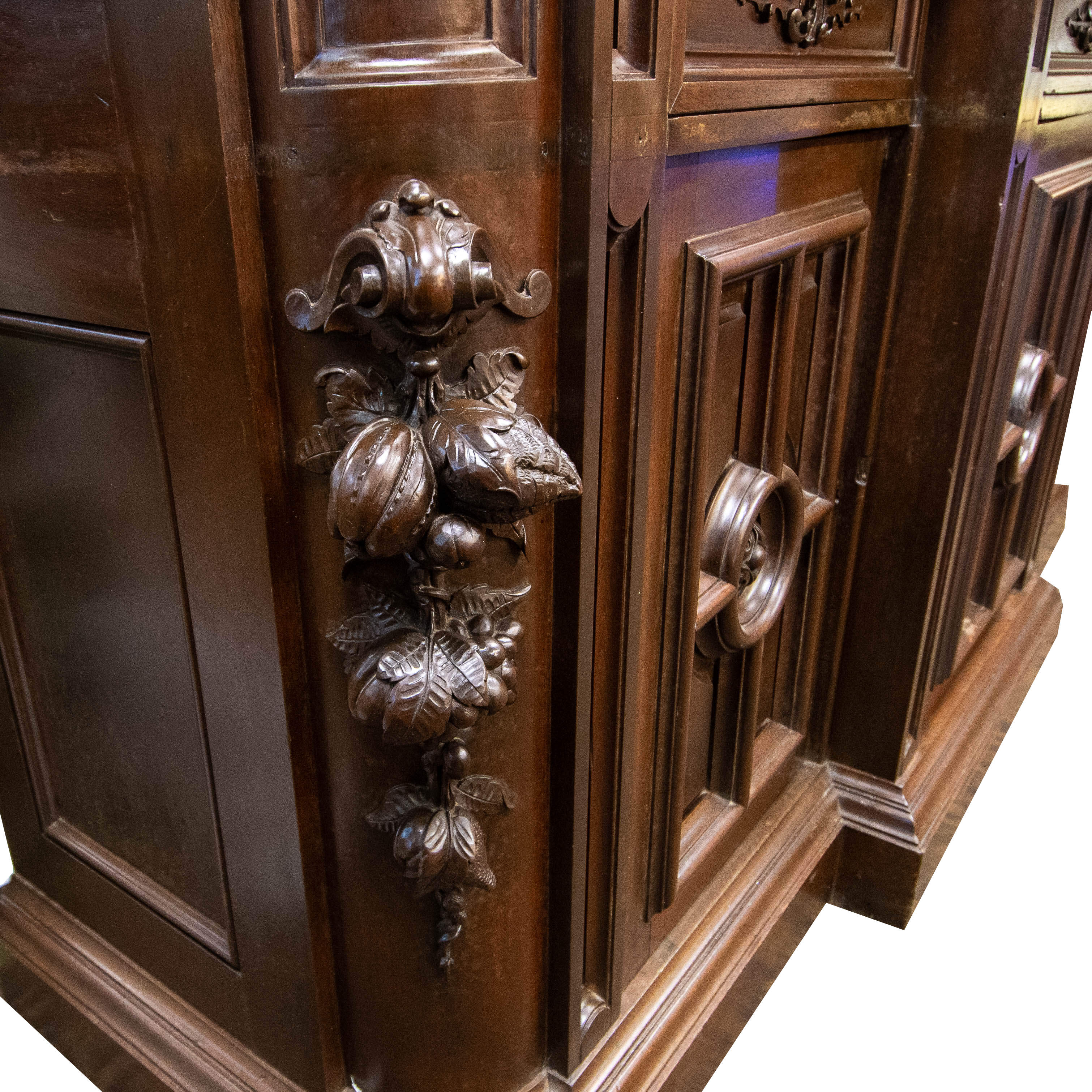 Antique Victorian Hand Carved China Cabinet-3