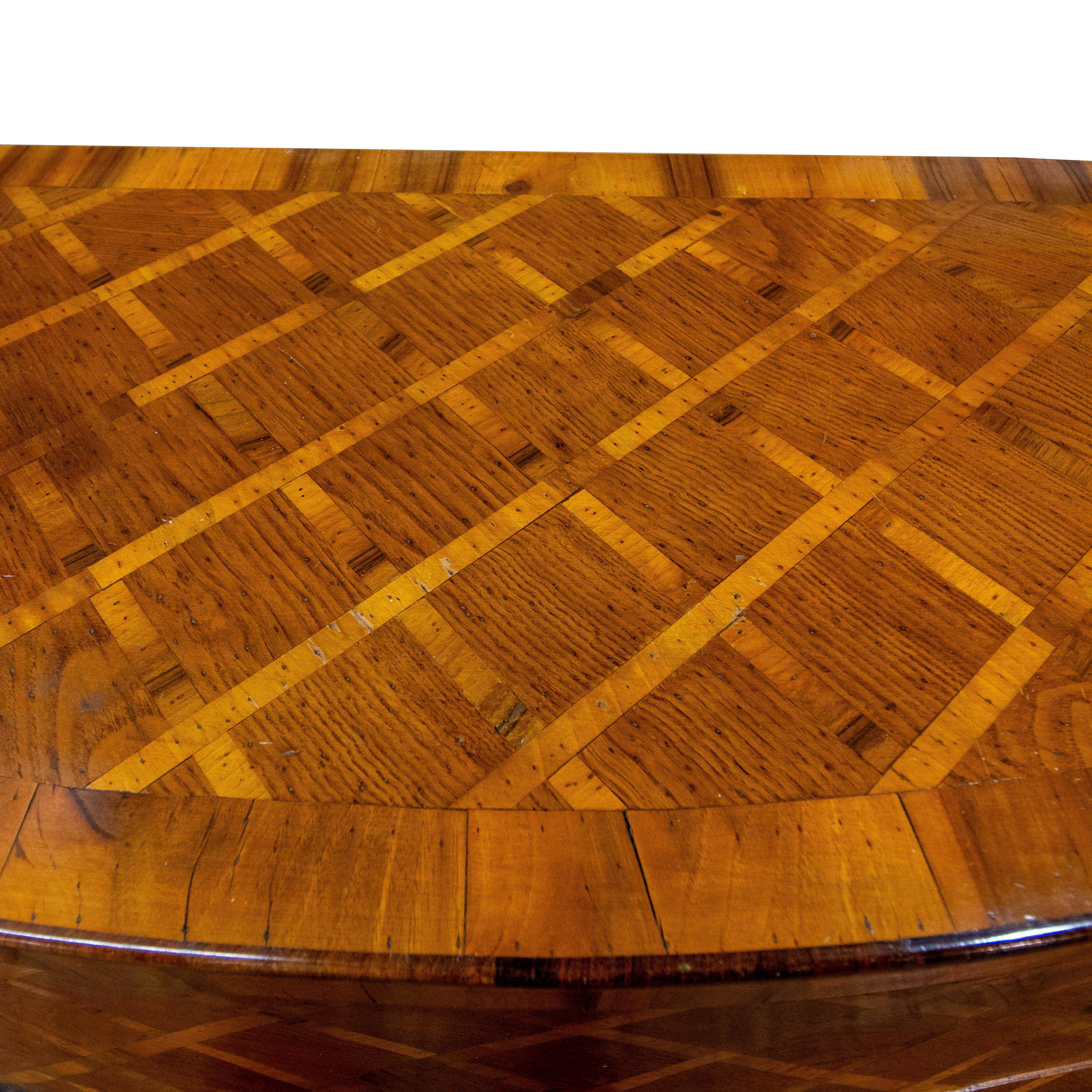 Antique Wood Italian Weave Pattern Sideboard-5