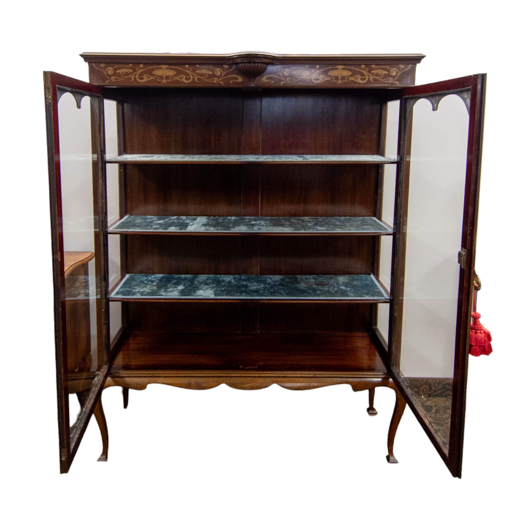 Art Nouveau Inlaid Display Cabinet-2