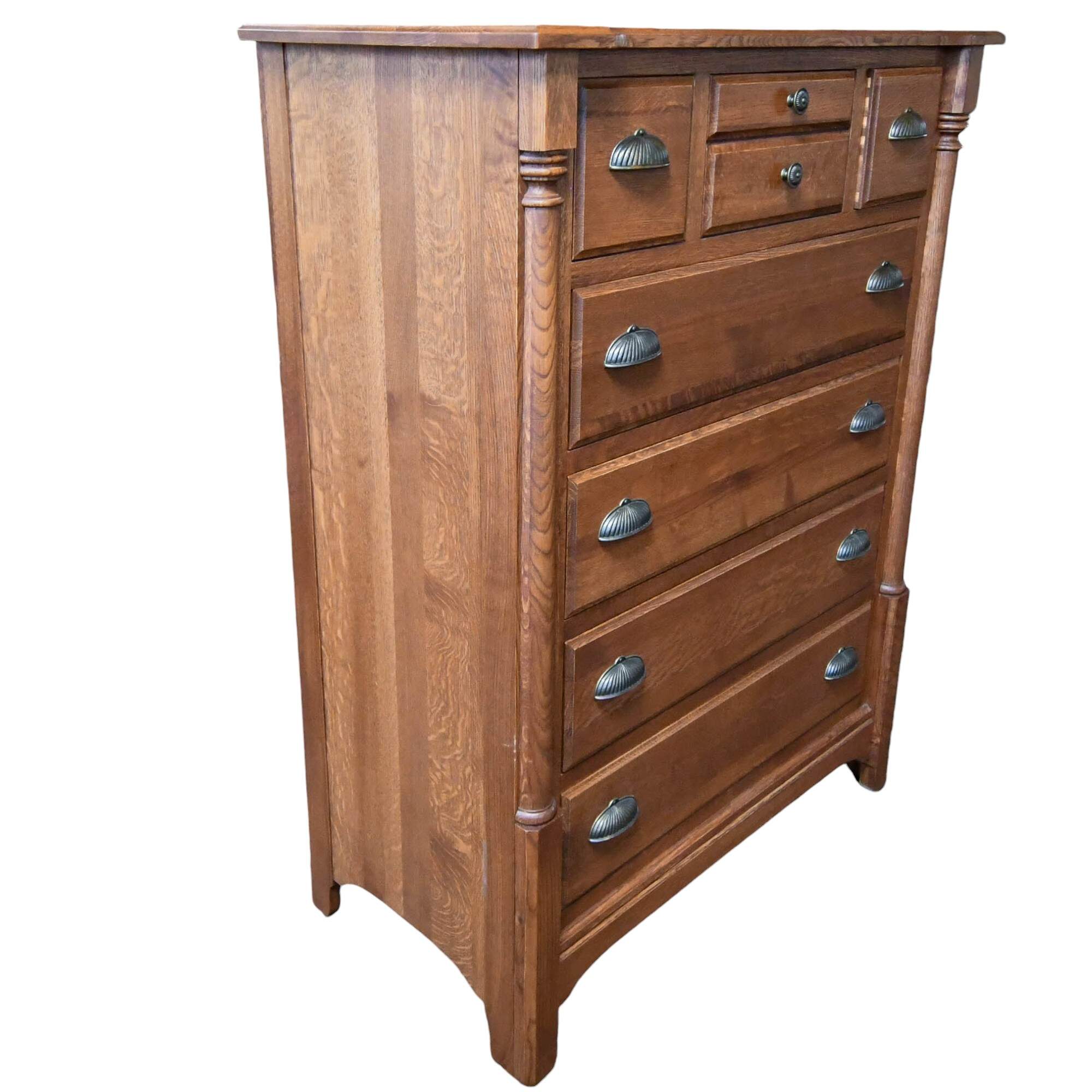 Vintage Oak 7 Drawer Chest-3